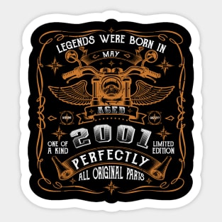 Legends Born In May 2001 20th Birthday Gift Sticker